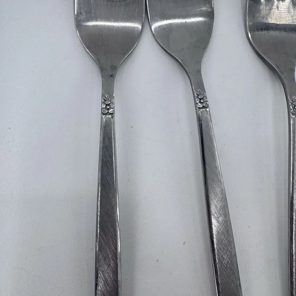 Lot of 17 1881 Rogers Oneida Ltd Melissa pattern stainless Forks Knives Spoons